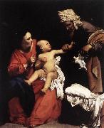 SARACENI, Carlo Madonna and Child with St Anne dt oil painting on canvas